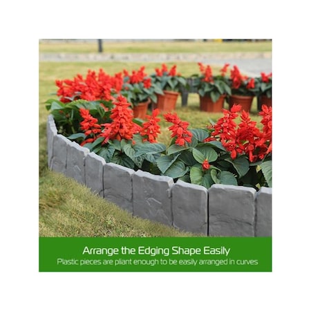 Fresh Fab Finds Cobbled Stone Effect Plastic Garden Lawn Border Edging - 20 Piece FFF-GPCT1362