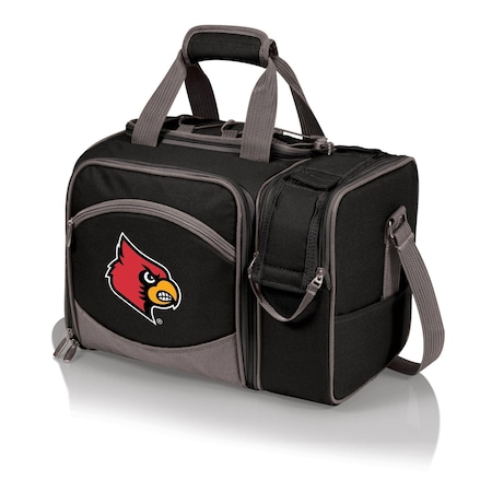 Picnic Time Family Of Brands NCAA Louisville Cardinals Malibu Cooler Picnic BasketBlack with Gray Accents 508-23-175-304-0