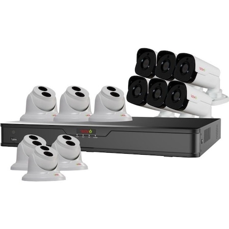 Revo America Ultra HD 16 Channel 4TB NVR Surveillance System with 12 x 4 Megapixel Cameras RU162T6GB6G-4T