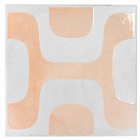Apollo Tile Cadence 8x8 White Faded Terracotta Porcelain Square Motif Wall and Floor Tile, 29PK APLBTN88IPADEC