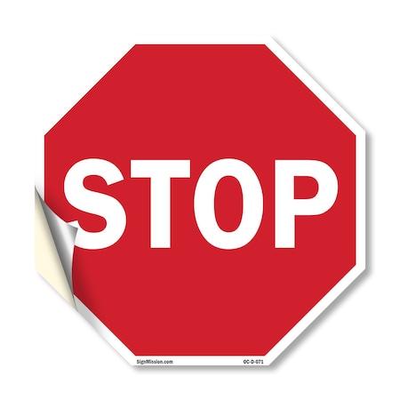 Signmission Stop, 10 Inch X 10 Inch, Vinyl Decal OC-D-10-71