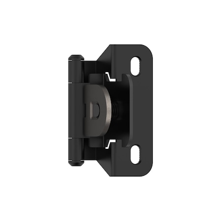 Amerock 1/4in 6mm Overlay Single Demountable Partial Wrap Matte Black Cabinet Hinge, 1 Pair BPR8715FB