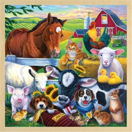 Toys4.0 Farm Friends Wooden Tray Puzzle, 48 Piece TO99874