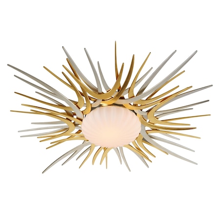 Corbett Lighting Helios 1 Light Flush Mount 49 In. Gold And Silver Leaf 224-33-GL/SL