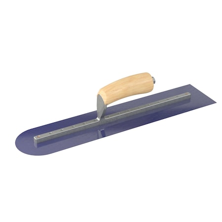Bon Tool Finish Trowel Square and Round End Blue Steel - 18 in X 4 in Wood Handle 66-362