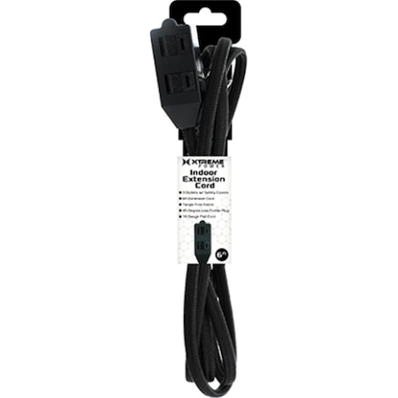 Personal Computerme Fabric Extension Cord, Black PE3347862