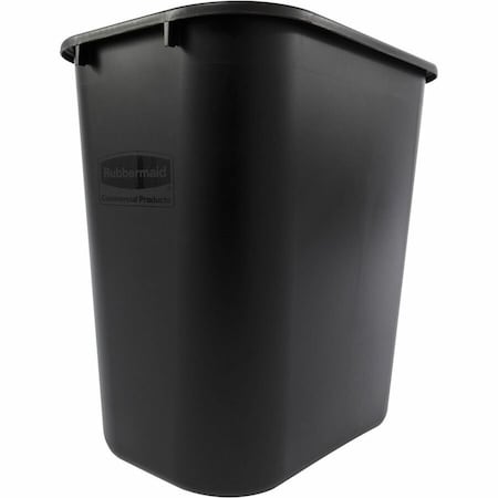 Rubbermaid Commercial 7 Gallon Rubbermaid Plastic Wastebasket - Black FG295600BLA