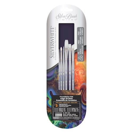Silver Brush Silverwhite Foundation Basic Watercolor Brushes, 6-Piece Set SW-1522S