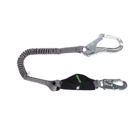 Msa Safety Lanyard, V-Series, Stretch, Single-Leg, Energy Absorbing, 6 ft, 36CL Large Snaphooks 10193554