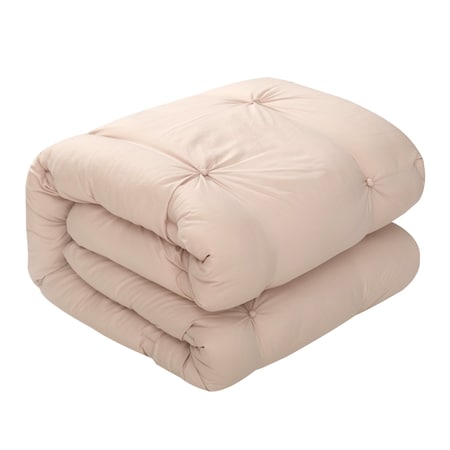 Homeroots Blush Twin Polyester 140 Thread Count Washable Down Comforter Set 528913