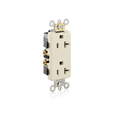Leviton Commercial Grade Decora Receptacle, 20 Amp, 125 Volt 16342-T