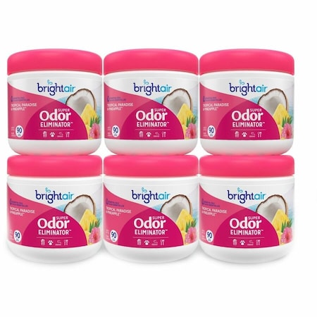 Bright Air Super Odor Eliminator, Tropical Paradise & Pineapple Scented, 14 fl oz, 6PK 901076