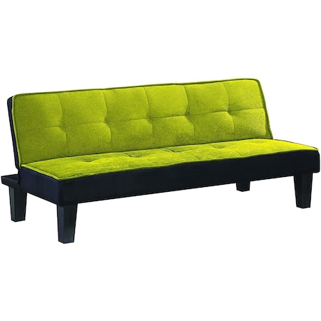 Homeroots 66" Green Fabric Sofa With Black Legs 285671