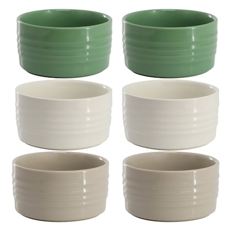 Martha Stewart Vanowen 6 Piece 3.8 Inch Stoneware Ramekin Set in Assorted Colors 144621.01