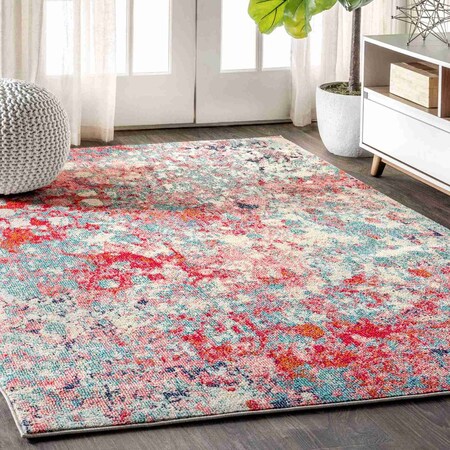 Jonathan Y Contemporary POP Modern Abstract Blue/Red 4 ft. x 6 ft. Area Rug CTP108B-4