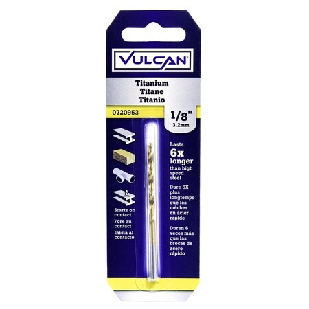 Vulcan 218571OR Jobber Drill Bit, 1/8 in Dia, 2-3/4 in OAL, Straight Shank PTA250654/218571O