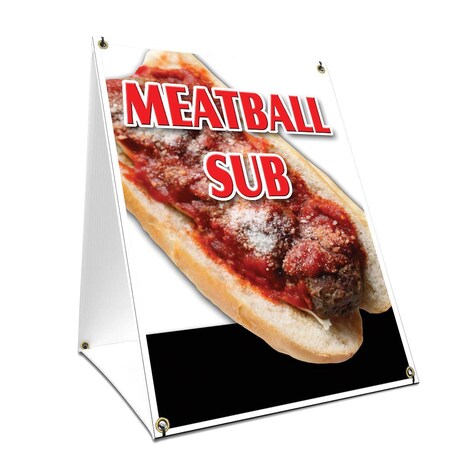 Signmission Meatball Sub, 36 Inch x 24 Inch A-frame Yard Sign, Plastic Sign SBC-2436-Meatball Sub