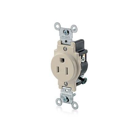 Leviton Commercial Grade Tamper-Resistant Single Receptacle, 15 Amp, 125 Volt T5015-I