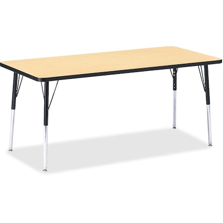 Jonti-Craft Berries Rectangle Activity Table, 30 in. x 72 in., A-height, Maple/Black/Black 6413JCA011