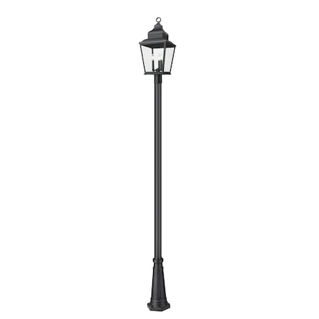 Z-Lite Raphael Sand Black 3 Light Outdoor Post Mounted Fixture 5029PHBR-519P-BK