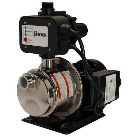 Sta-Rite Sta-Rite Simer 4075SS-01 Automatic Pressure Booster Pump, 0.75 hp, 24 gpm, Stainless Steel 4075SS-01