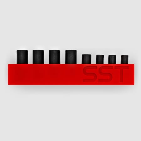 Stupid Simple Tools Impact Tap Socket Set 8pc with Silicone Socket Rail  1/4 & 3/8 In. Drive SST015