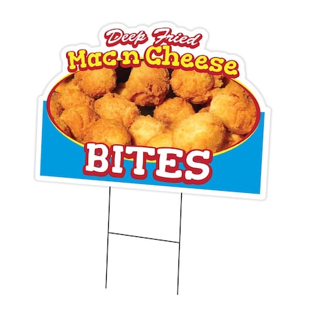 Signmission Mac N Cheese Bites Die Cut Yard & Stake outdoor plastic coroplast window, 1824-Mac N Cheese Bites C-DC-1824-Mac N Cheese Bites19