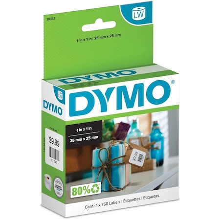 Sanford Label Dymo White 1 x 1 Inch 750 Roll 30332