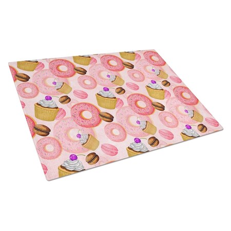 Carolines Treasures Watercolor Sweet Pastries Glass Cutting Board, Large BB7562LCB