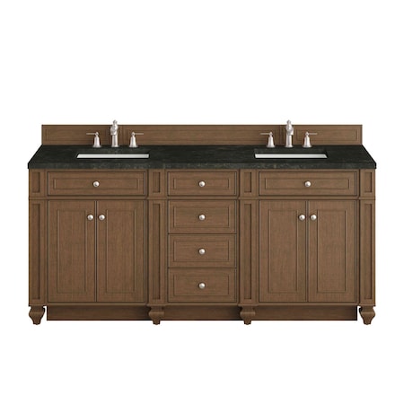James Martin Vanities Bristol 72" Double Vanity, Saddle Brown, w/ 3 CM Phantome Eclos Top 157-V72-SBR-3PHT