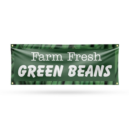 Signmission Farm Fresh Green Beans, 18 Inch x 48 Inch, Vinyl Banner B-30595