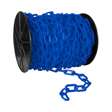 Mr. Chain 2" x 100' Sky Blue Heavy Duty Plastic Safety Chain - Reel 51124