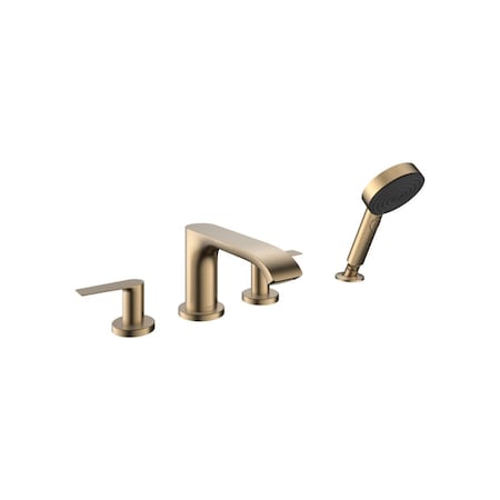 Hansgrohe Vivenis 4-Hole Roman Tub Set Trim with 1.75 GPM Handshower in Brushed Bronze 75443141
