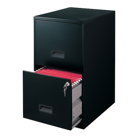 Space Solutions 14.25 in W 2 Drawer Vertical File Cabinet, Black 24154
