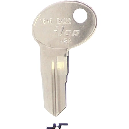 Ilco Bauer Nickel Plated File Cabinet Key BAU2 / 1648, 10PK IAL00000672