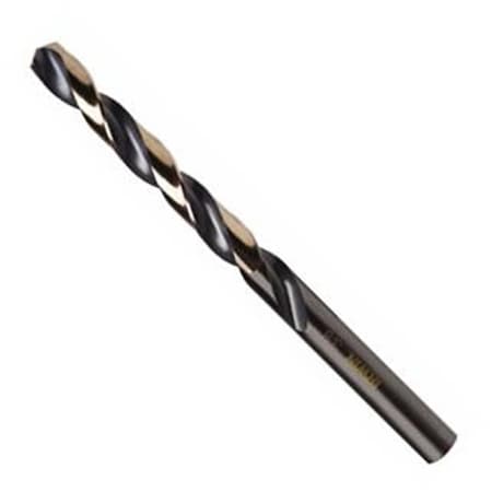 Hanson .39 in. Black and Gold HSS Fractional Straight Shank Jobber Length Drill Bit HAN3019025B