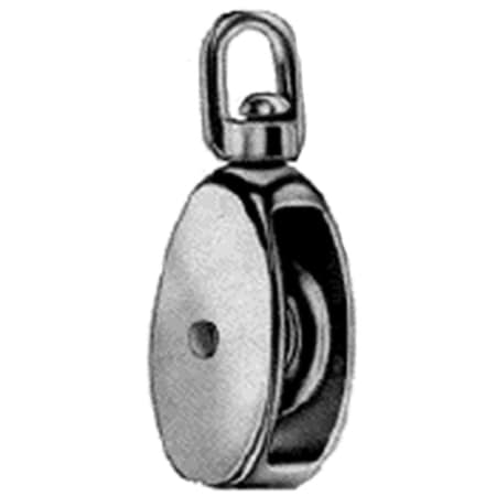 Sujetadores 1 in. Single Swivel Eye Rope Pulley, Nickel Plated SU2098387