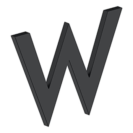 Deltana 4 Stainless Steel House Letter W with Risers Black Finish RNBWU19