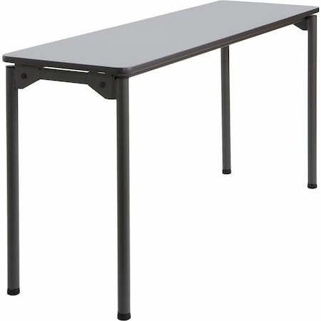 Iceberg Maxx Legroom Folding Table, Grey Top, Charcoal Frame, 18 in W x 60 in L x 29.5 in H 65877