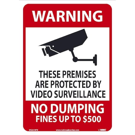 Nmc Warning Video No Dumping, 500Dolar Sign, WGA44PB WGA44PB