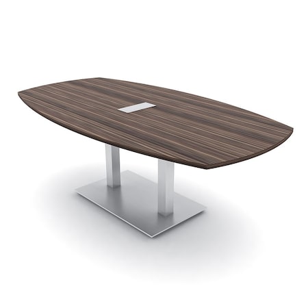 Skutchi Designs Arc Rectangle Meeting Room Table, 45 in W, 84 in L, Brown HAR-AREC-48X84-DOU-H3041-ESIL