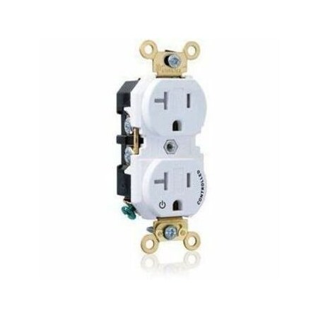 Leviton Dup Rec 20A 125V 1MCtrl TR Self-Gr Wht 5362-1PW