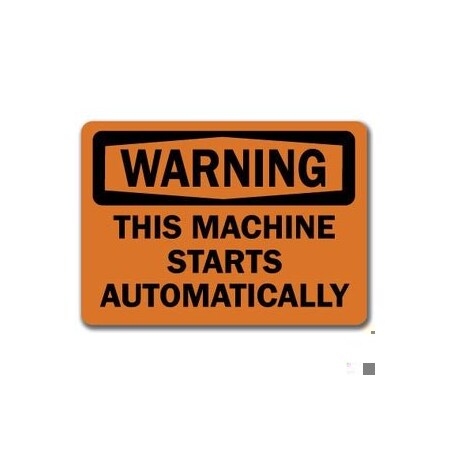 Signmission Warning-This Machine Starts Automatically-10in x 14in OSHA, WS-This Machine Starts Automatically WS-This Machine Starts Automatically