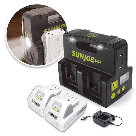 Snow Joe 24V-300WI Power Inverter + 2-24V- 2Ah Batteries 24V-300WI-2AMP-KIT