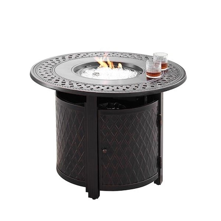 Oakland Living Oakland Living 34 in. Aluminum Outdoor Round Propane Fire Table, Antique Copper RITZ-FPT-AC