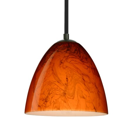 Besa Lighting Besa Vila Stem Pendant, Habanero, Black Finish, 1x 9W LED 1TT-4470HB-LED-BK