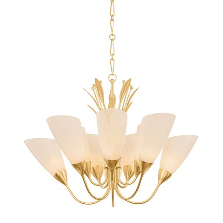 Hudson Valley Lighting Forest Glen 1 Light Chandelier in Vintage Gold Leaf Finish 9542-VGL