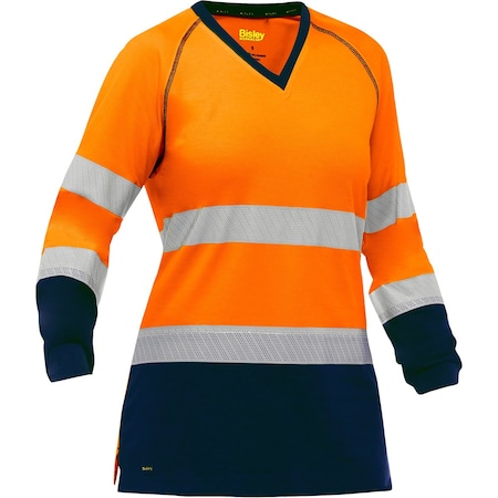 Bisley ANSI Type R Class 3 Women's Long Sleeve Shirt with Navy Bottom 313W6118T-ON/3X