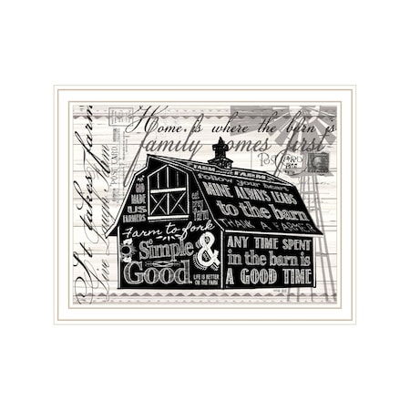 Homeroots SIMPLE & GOOD BARN White Framed Print Wall Art 529770