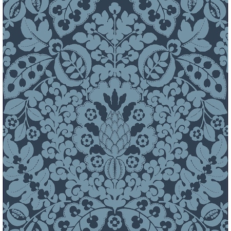 A-Street Prints Marni Navy Fruit Damask Wallpaper 4081-26334